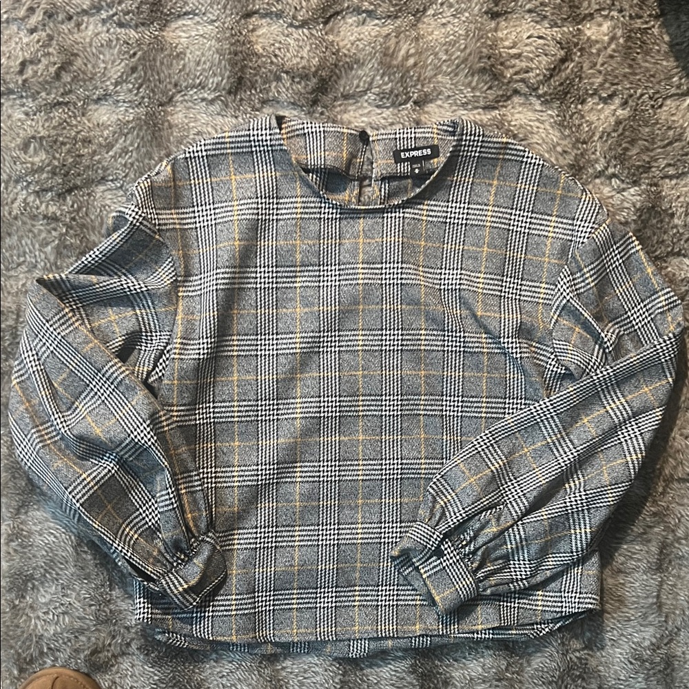 Express Houndstooth Plaid Shirt